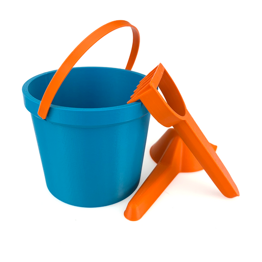 Fiberlogy ASA example print in blue and orange UV resistant 3D printing material