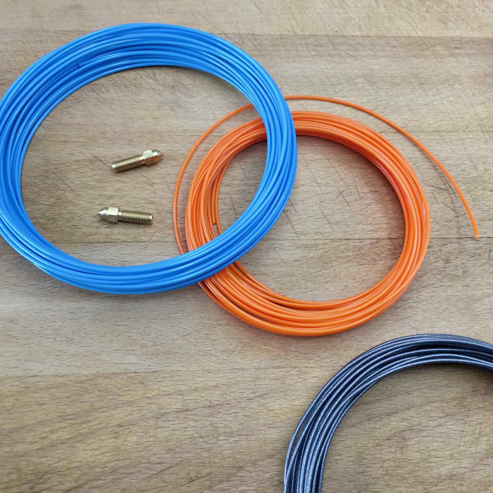 Fiberlogy EASY PETG 3D Printer Filament Samples BLUE ORANGE VERTIGO