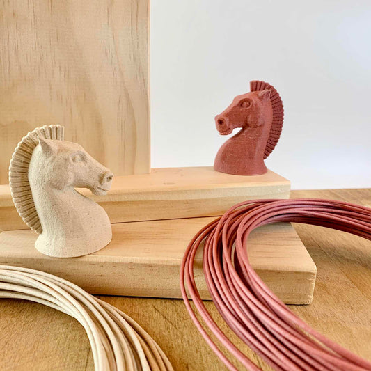 Fiberlogy Fiberwood Carmine and White Samples with Test Prints