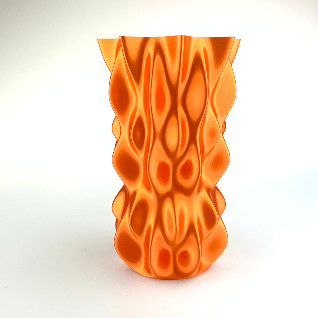 Fiberlogy-FiberSilk-Metallic-Orange-Printed-Vase