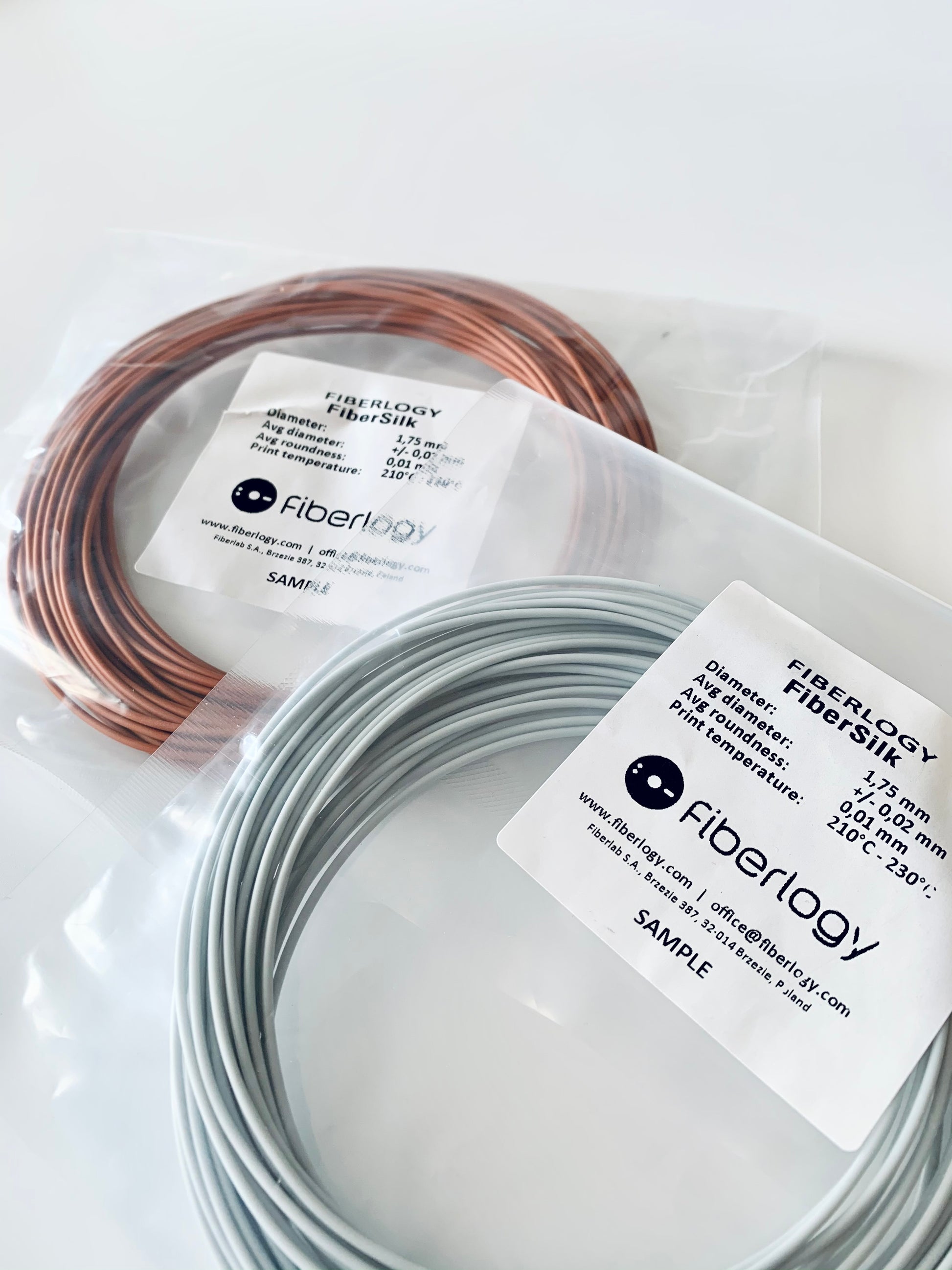 Fiberlogy Fibersilk 3D Printer Filament Samples
