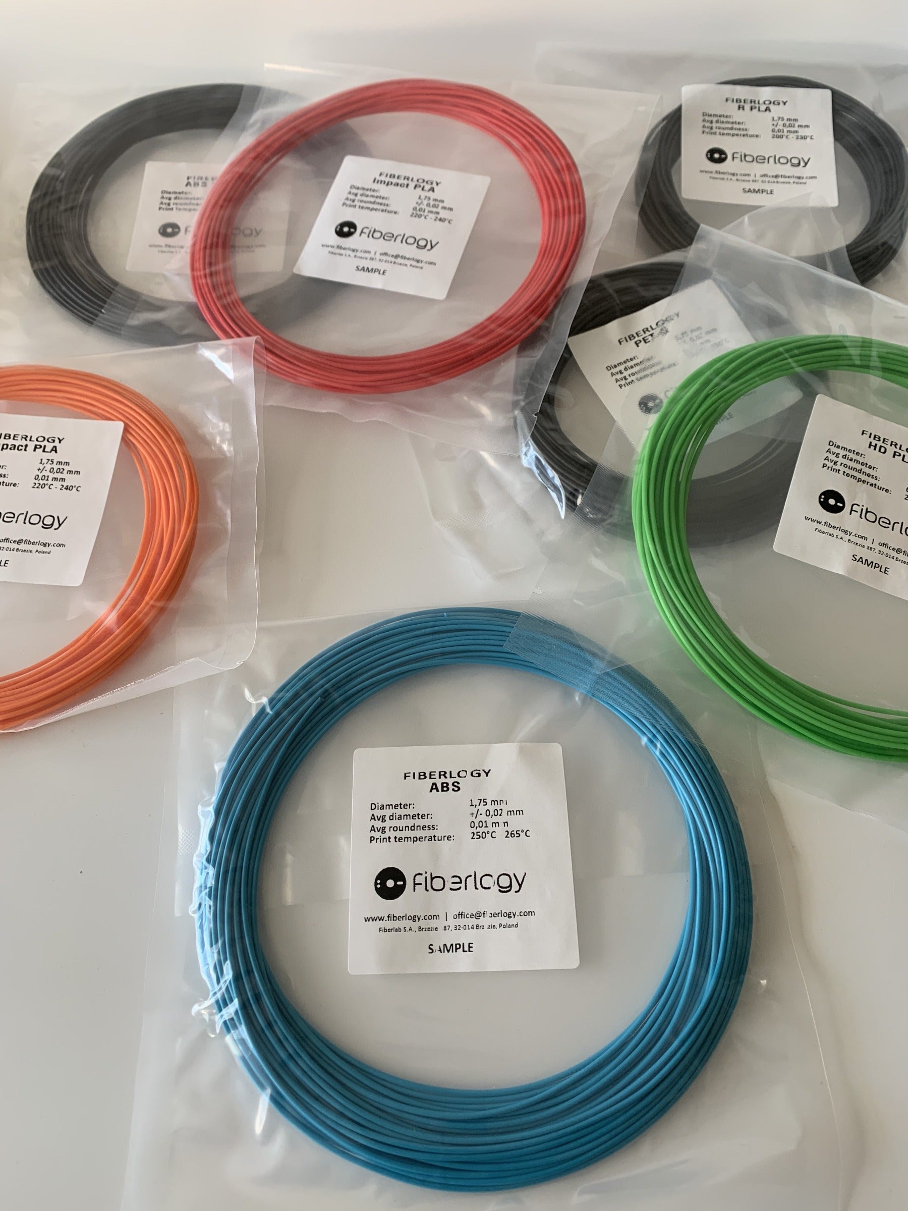 Fiberlogy ABS 3D Printer Filament Samples