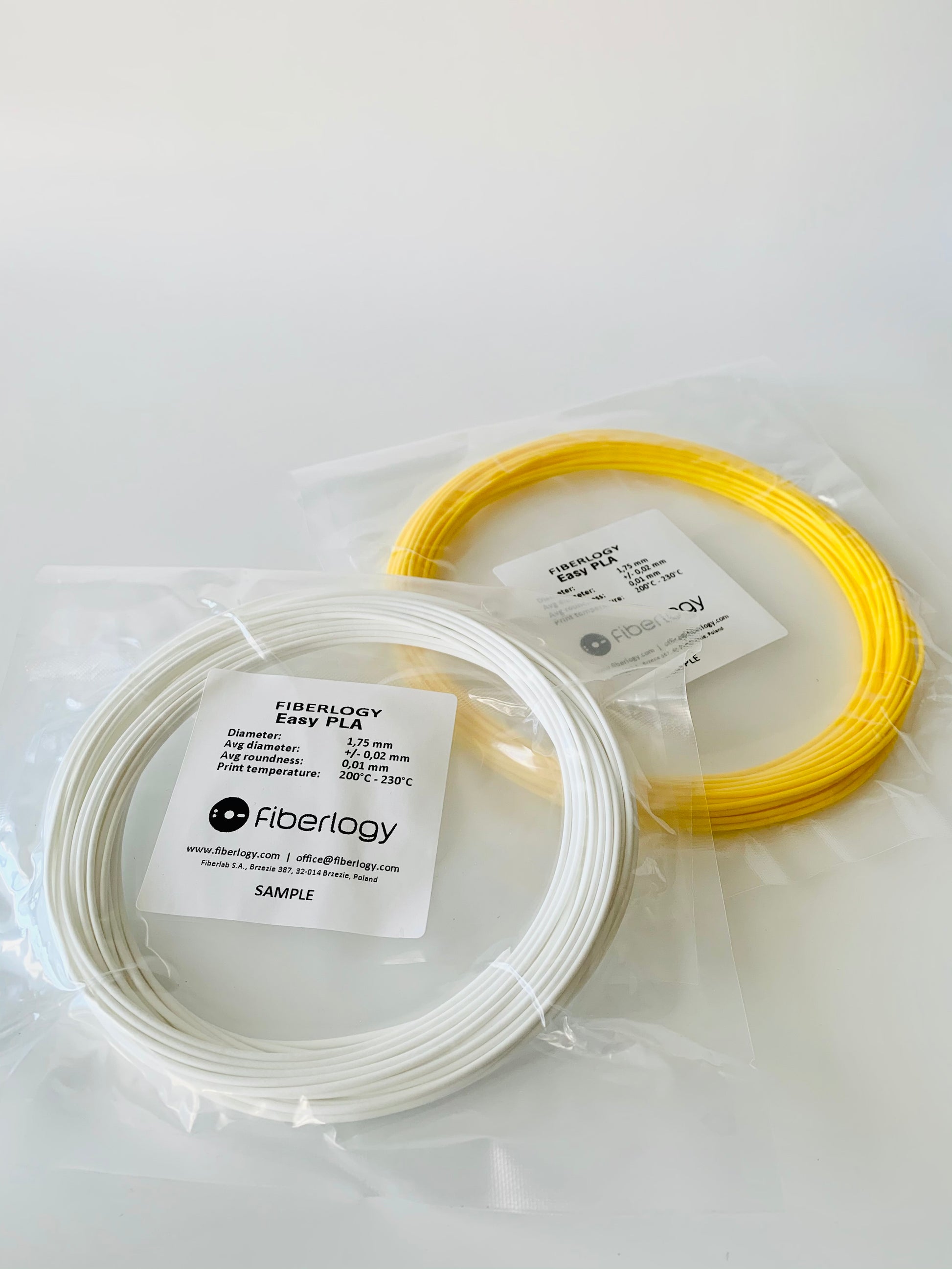 Fiberlogy EASY PLA 3D Printer Filament Samples