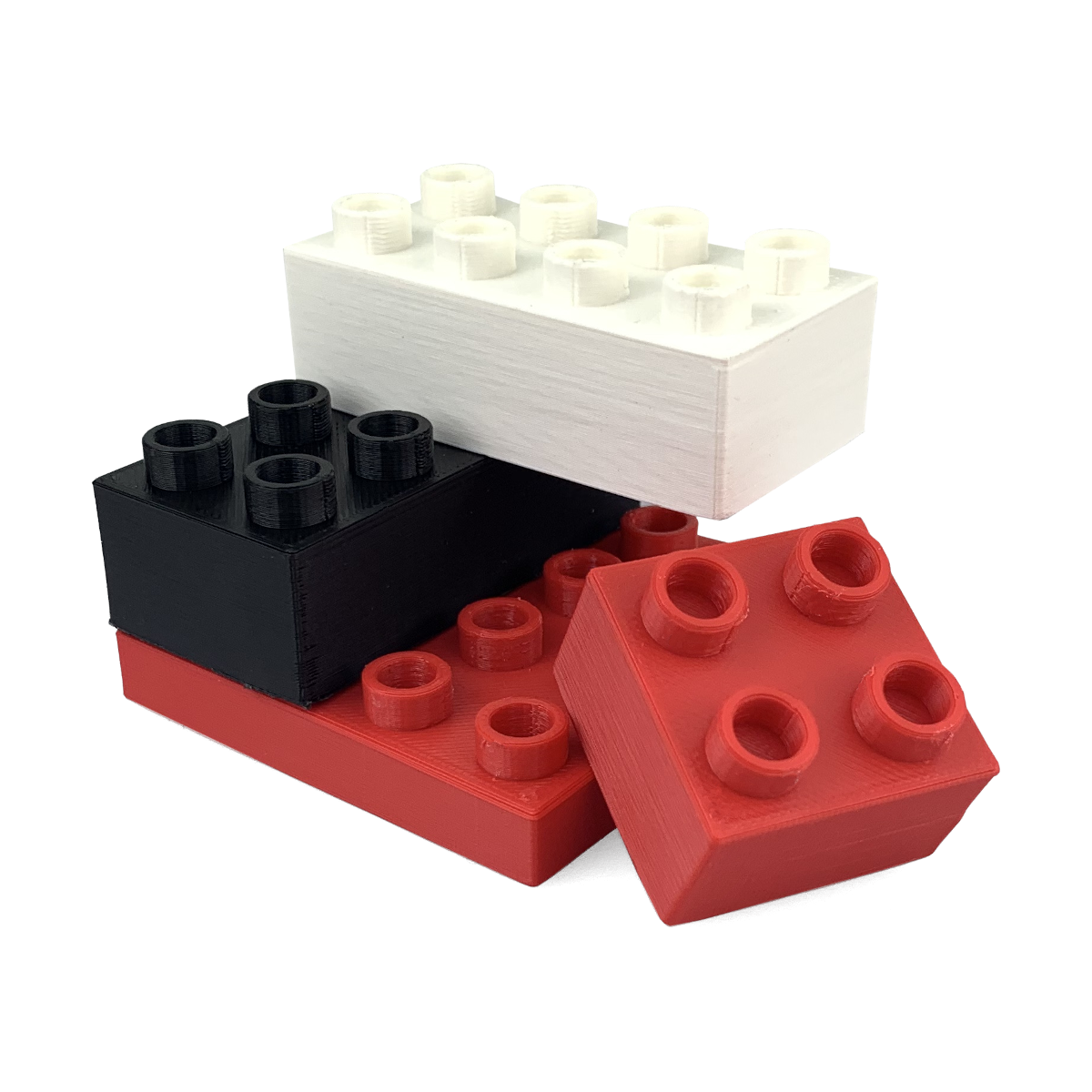 Fiberlogy ABS PLUS 3D printing filament legos interlocking brick prints