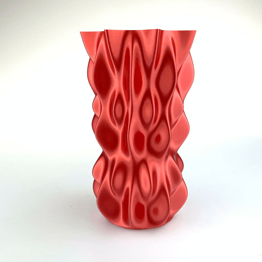 Fiberlogy-FiberSilk-Metallic-Red-Printed-Vase