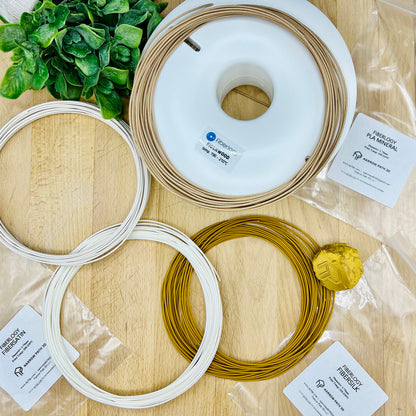 FIBERLOGY "ARTIST" 4X Pcs. FIBERWOOD, PLA MINERAL, FIBERSILK, FIBERSATIN, Filament Sample Variety Pack - Premium 3D Printing Materials