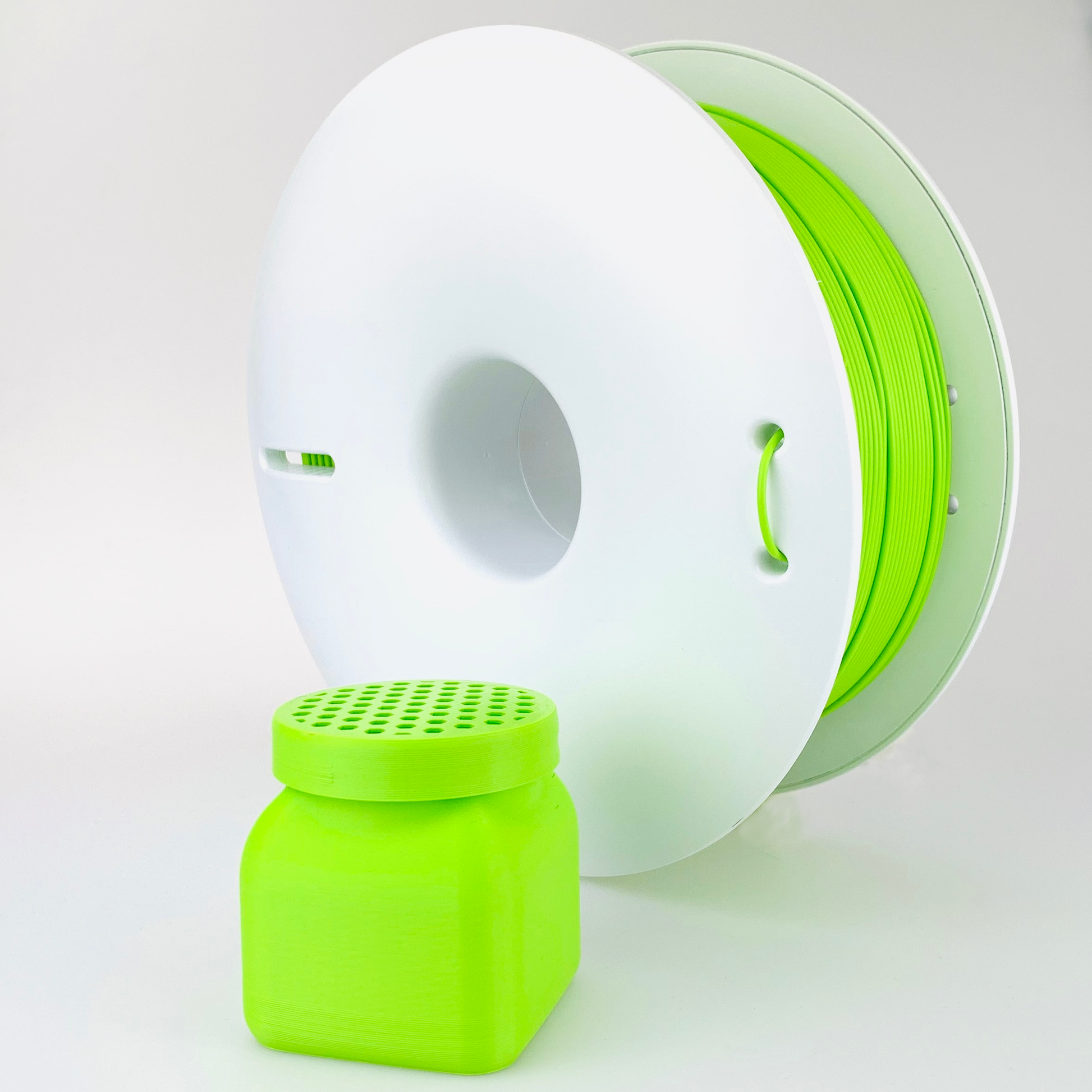 Fiberlogy Polypropylene in Light Green with printed canister
